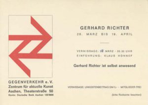 Einladung zur Ausstellungseröffnung von Gerhard Richter im Gegenverkehr e.V.