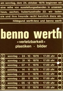 Einladung zur Ausstellungseröffnung in der Wohn-Werkstatt von Benno Werth und Hildegund Werth-Lenz